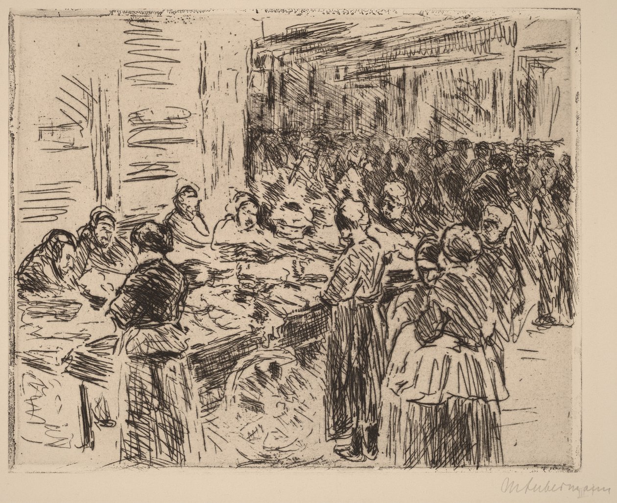 Del barrio judío de Ámsterdam: mercado de pescado en la esquina de la calle de Max Liebermann