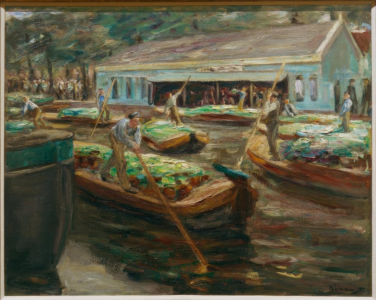 Mercado de verduras en Delft de Max Liebermann