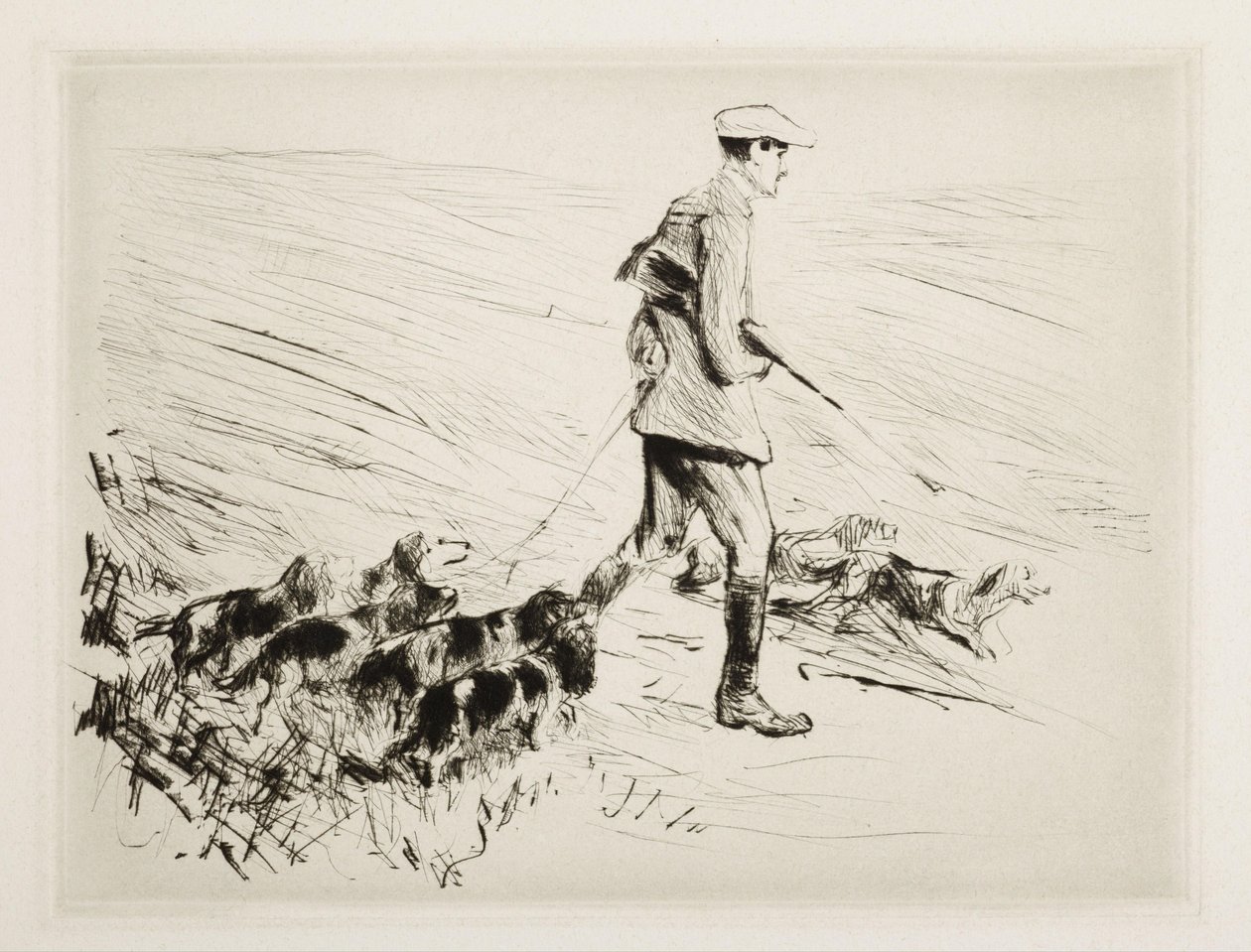 Cazador con perros de Max Liebermann