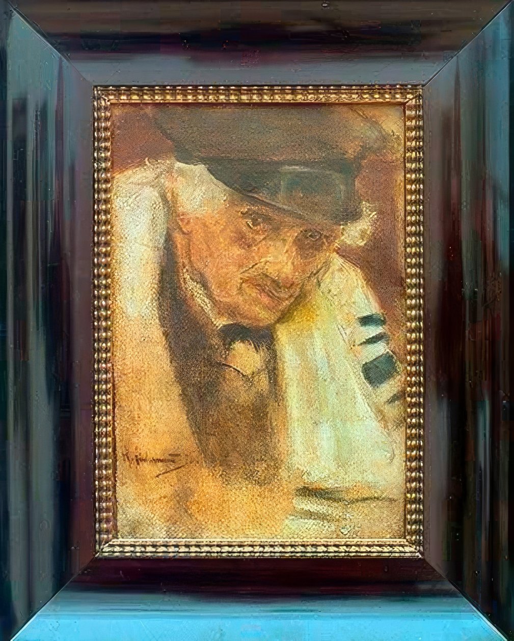 Judío con manto de oración de Max Liebermann