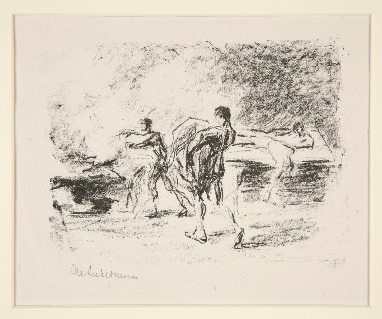 Cremación de cadáveres, al Bassompierre de Goethe (escena de la cremación) de Max Liebermann