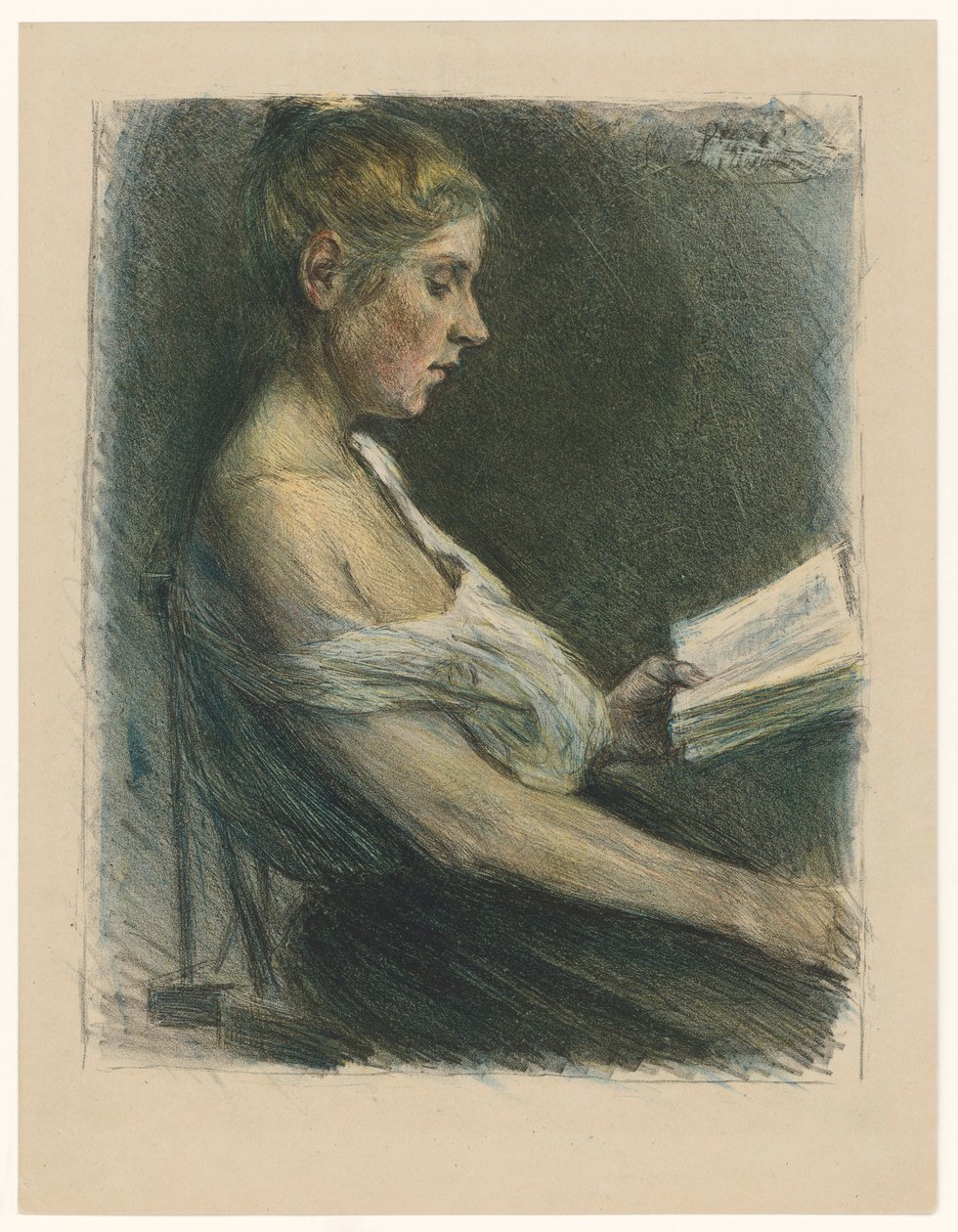 Niña leyendo de Max Liebermann