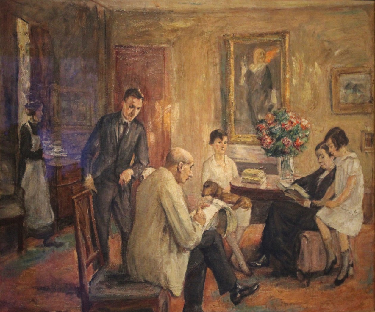 Familia Liebermann. El artista dibujando en el círculo de su familia de Max Liebermann