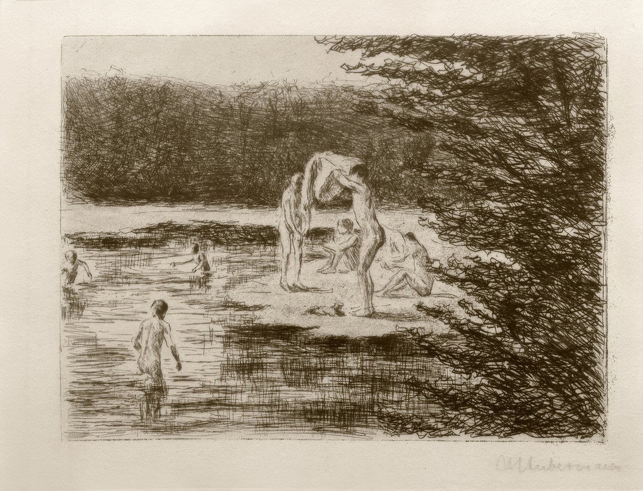 M.Liebermann, Niños bañándose de Max Liebermann