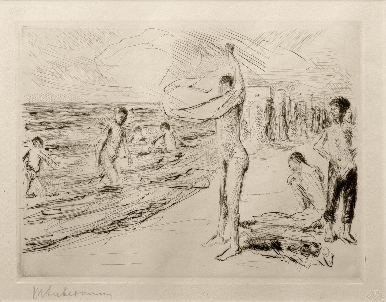 M.Liebermann, Niños bañándose en el viento de Max Liebermann