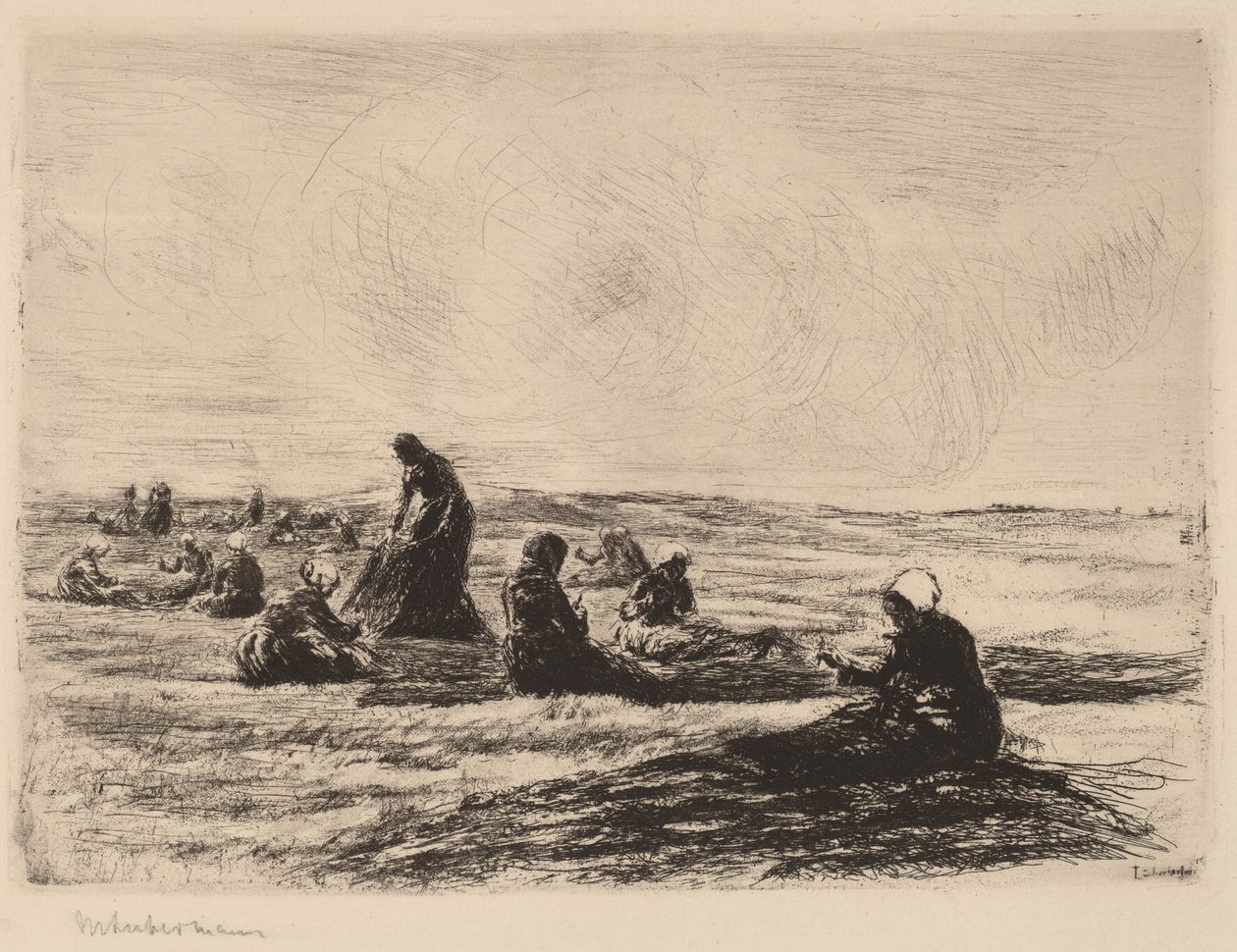 Remendando las redes, 1894 de Max Liebermann