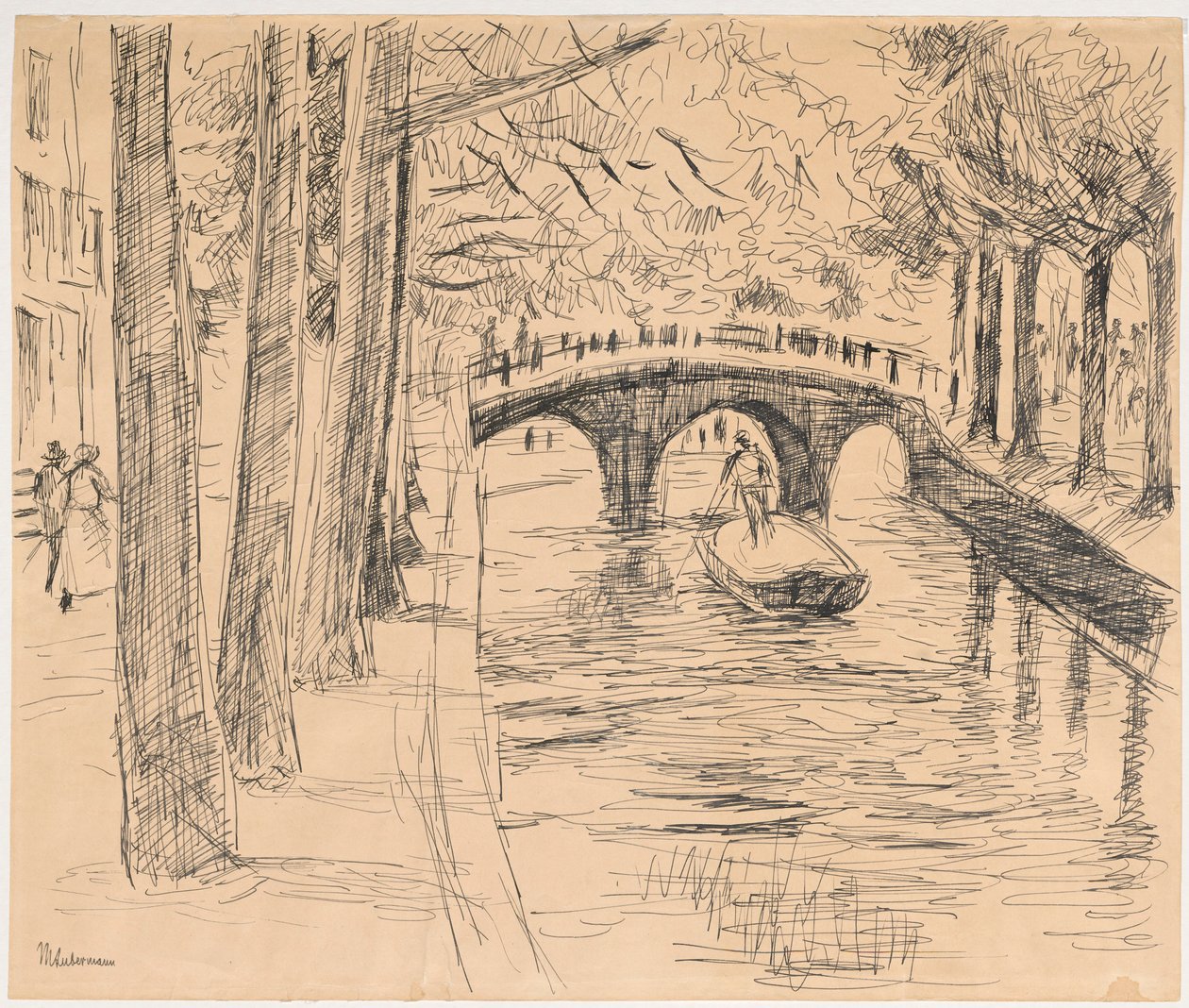 Puente sobre el canal de Ámsterdam de Max Liebermann