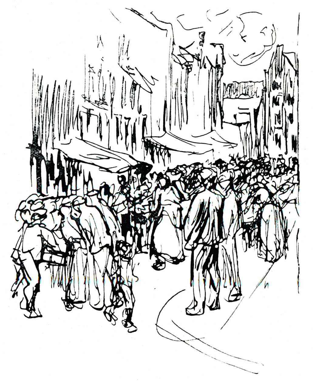 Estudio a pluma y tinta, siglo XIX de Max Liebermann