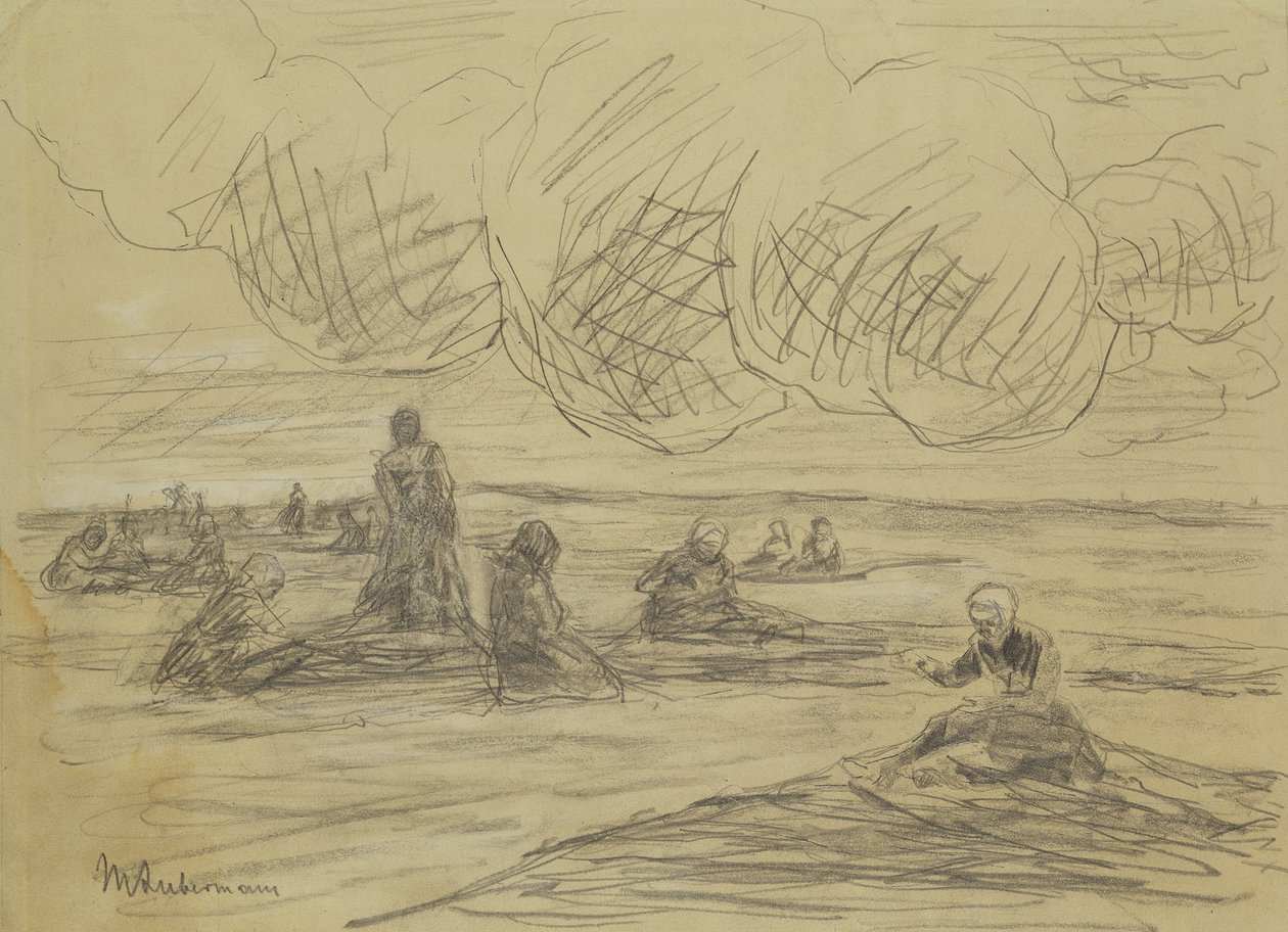 Reparando las redes, 1894 de Max Liebermann