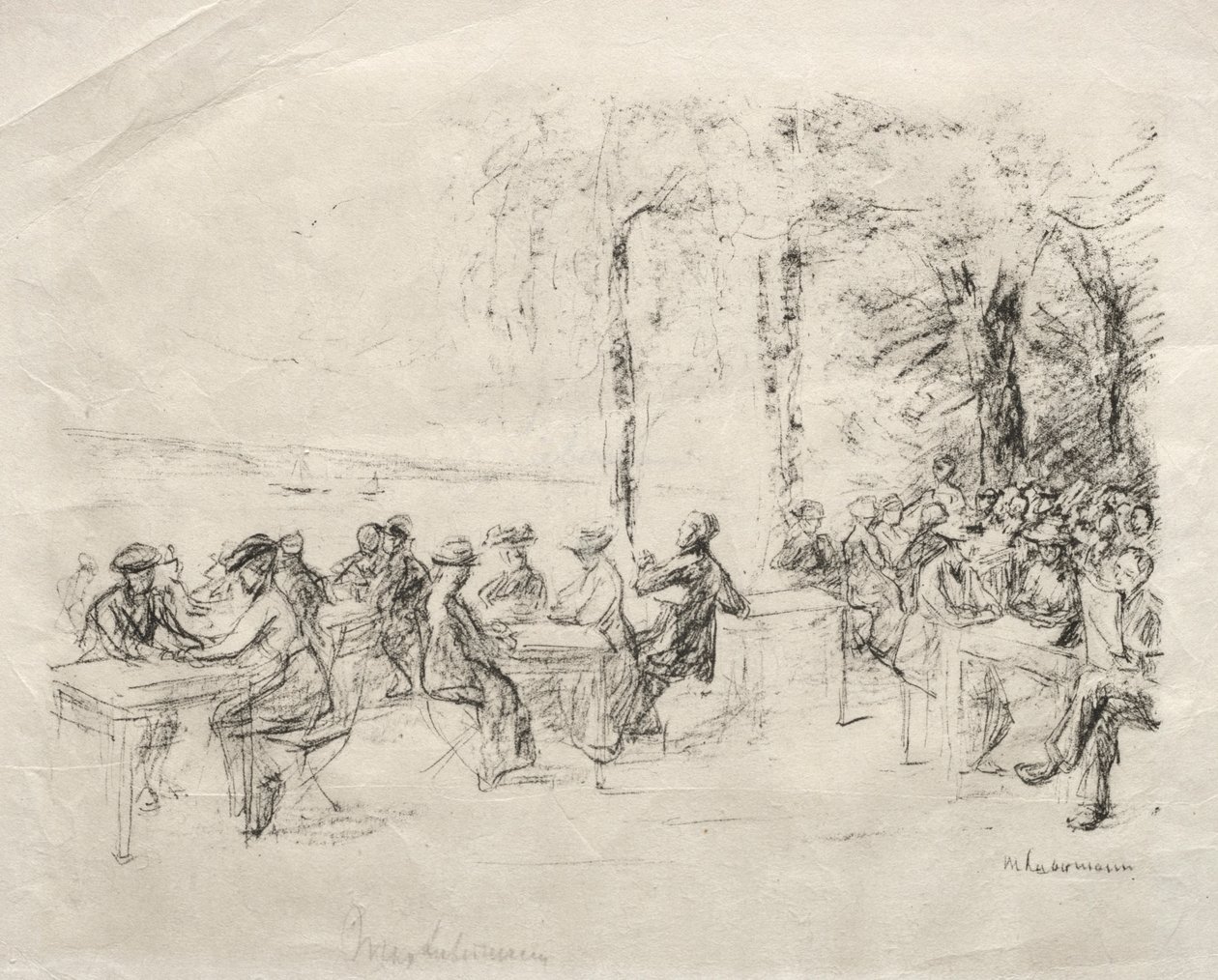 Restaurante junto al agua de Max Liebermann