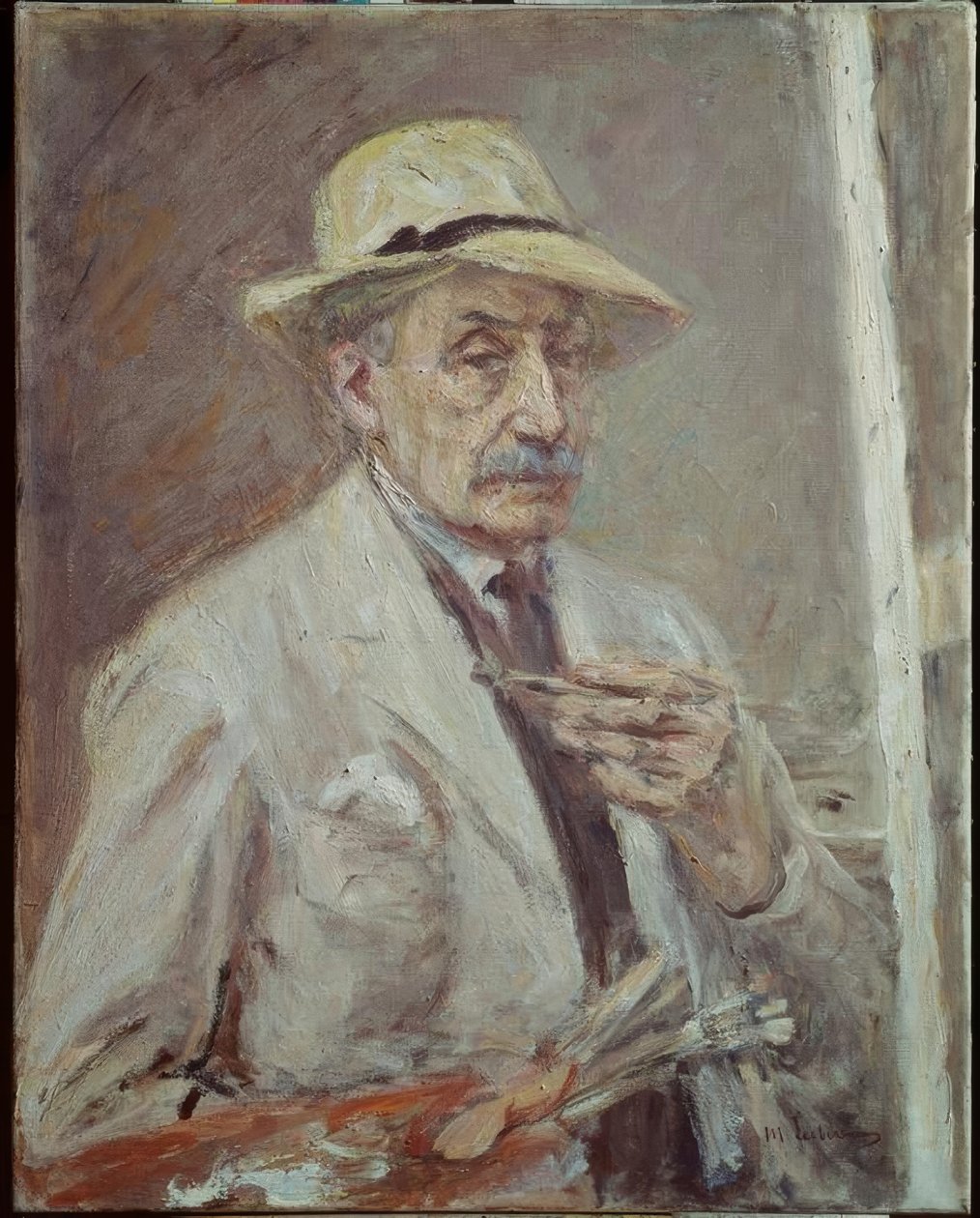 Autorretrato con Bata de Pintor y Sombrero de Max Liebermann