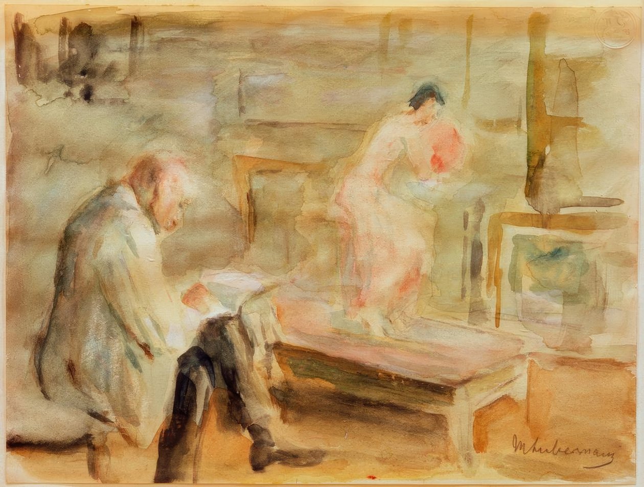 Autorretrato con modelo en el estudio de la villa Wannsee de Max Liebermann