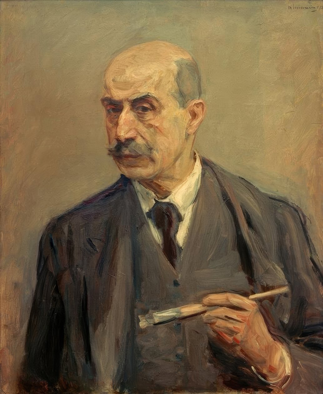 Autorretrato con pincel de Max Liebermann