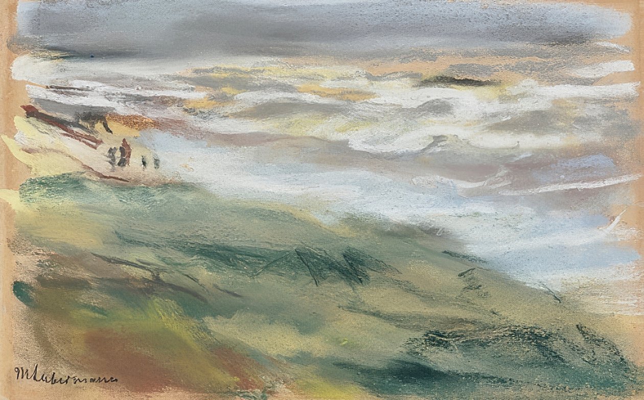 Paseantes en la playa de Noordwijk de Max Liebermann