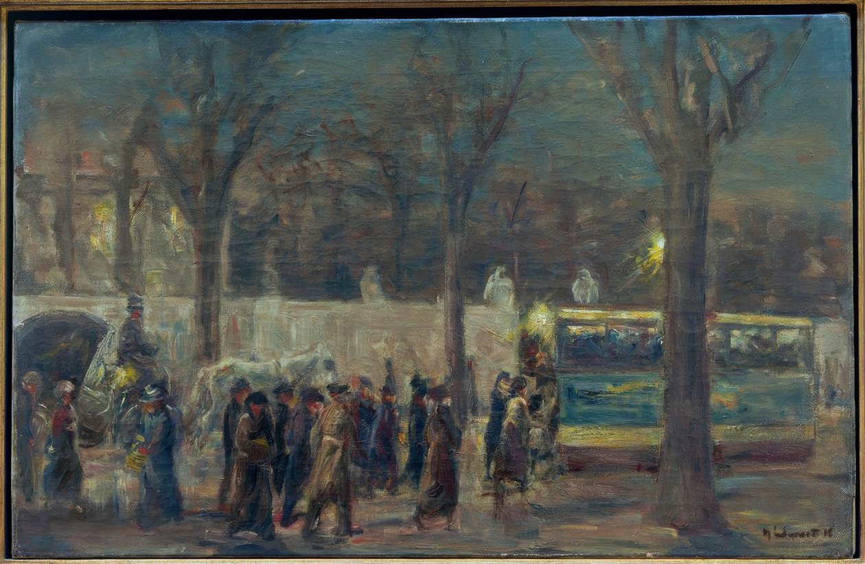 Escena callejera en la Puerta de Brandeburgo (Tarde en Brandeburgo) de Max Liebermann