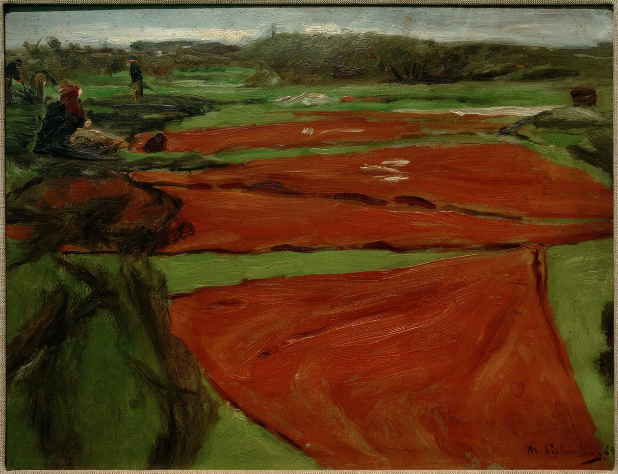 Pradera con redes y velas extendidas de Max Liebermann