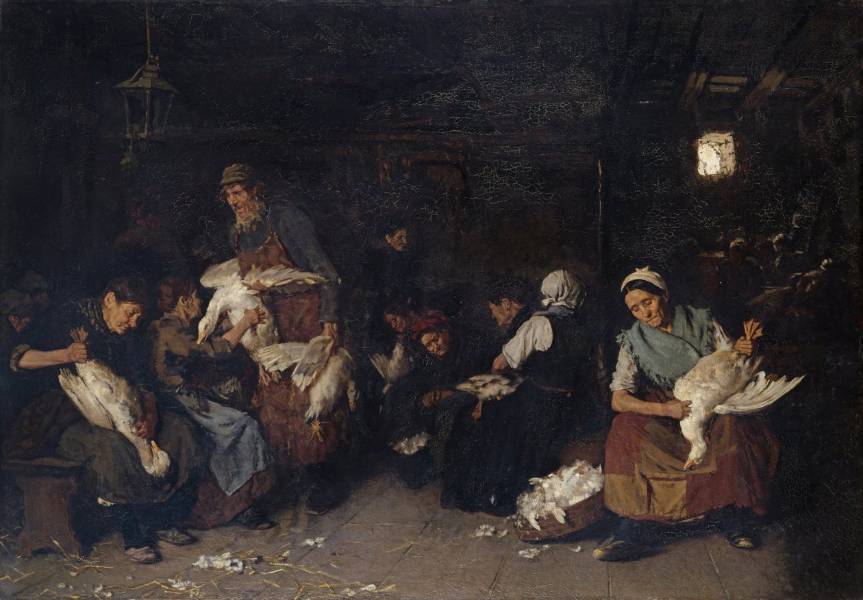 Mujeres desplumando gansos, 1872 de Max Liebermann