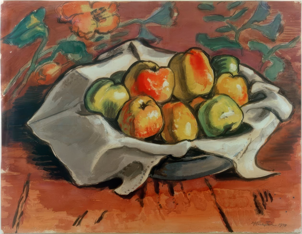 Naturaleza muerta con manzanas de Max Pechstein