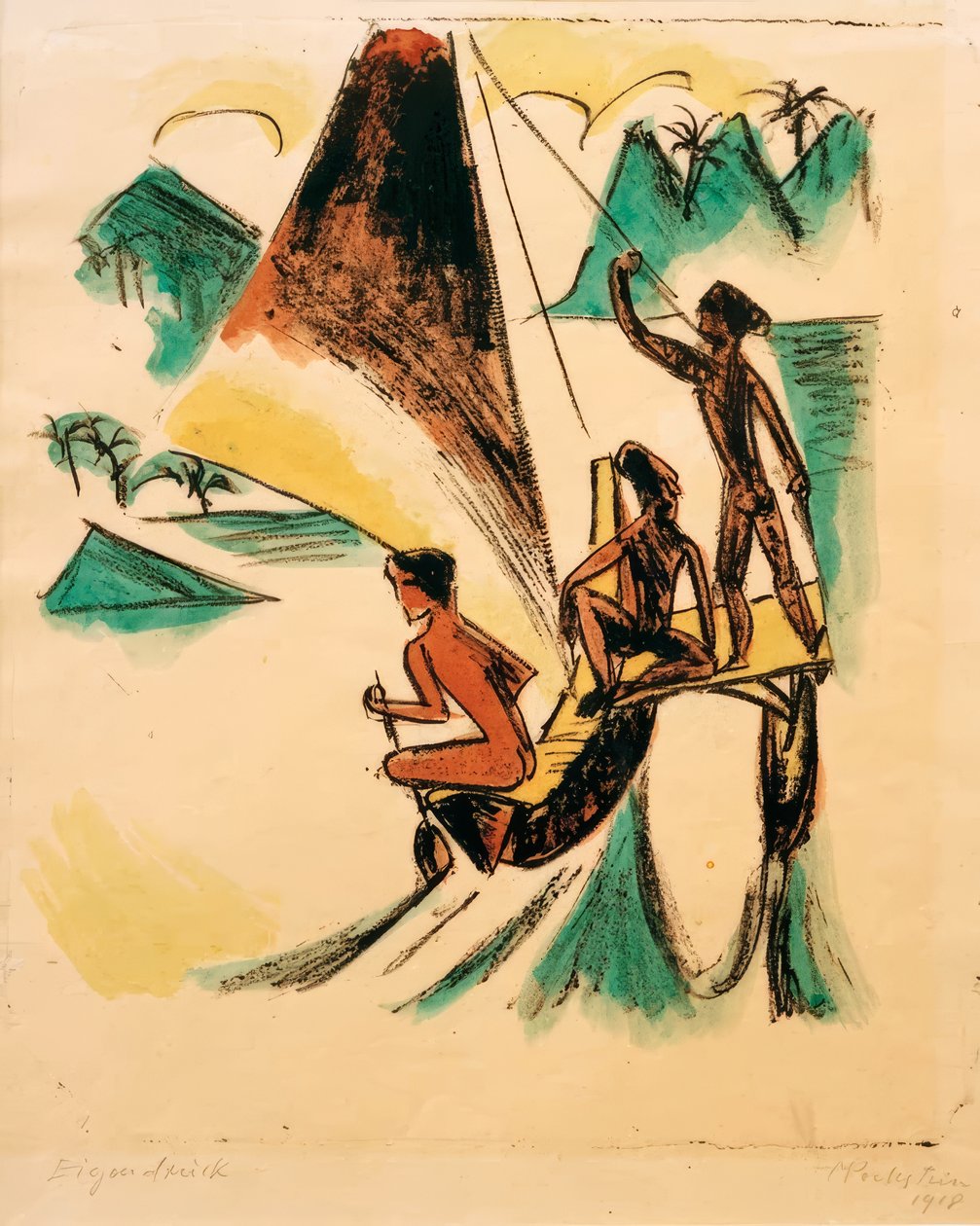 Barco con balancín (del Pacífico Sur) de Max Pechstein
