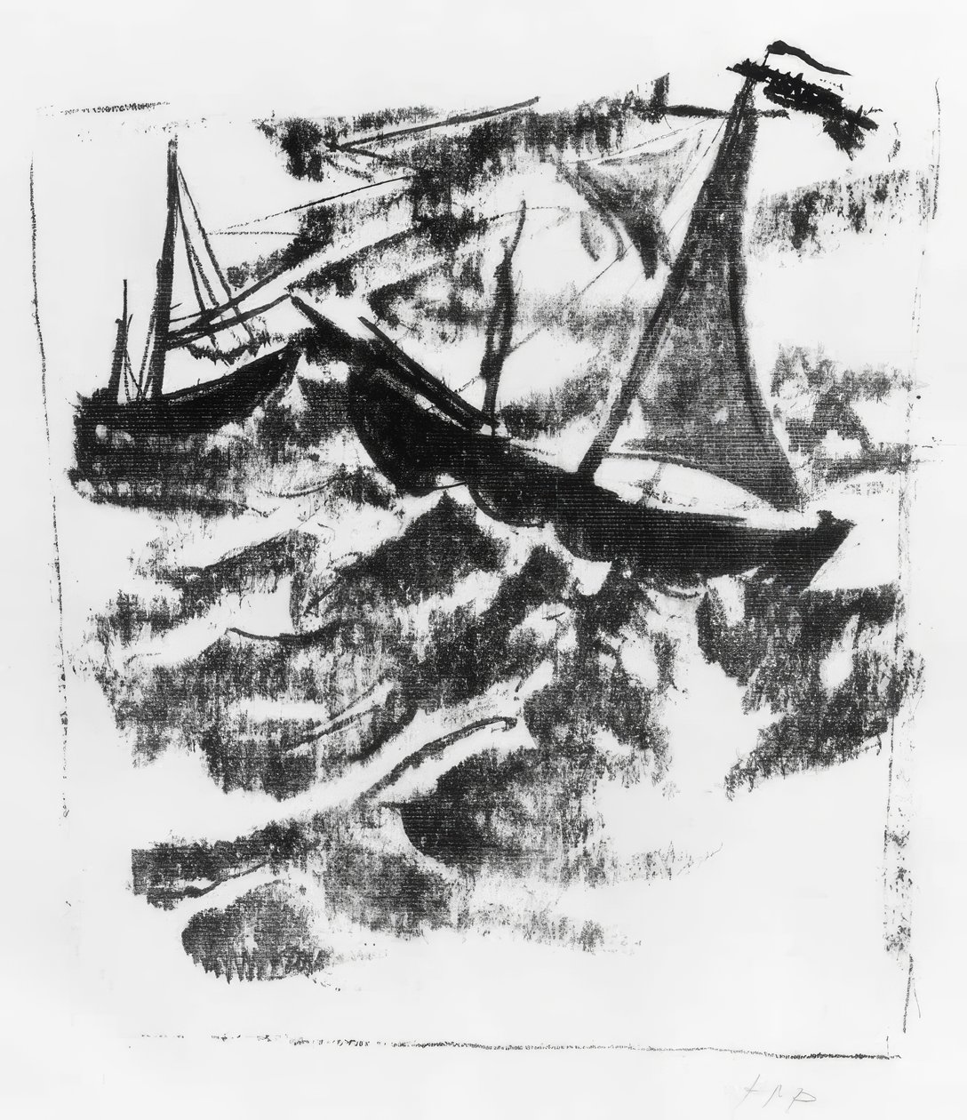 Barcos en la tormenta de Max Pechstein