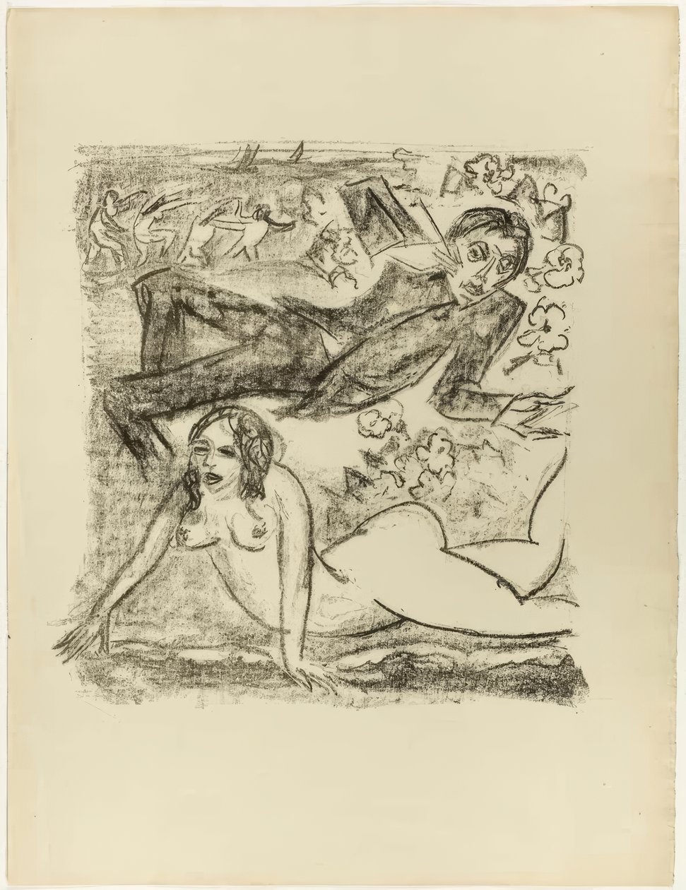 Cleopatra y Poeta, contraportada de The Samland Ode. de Max Pechstein