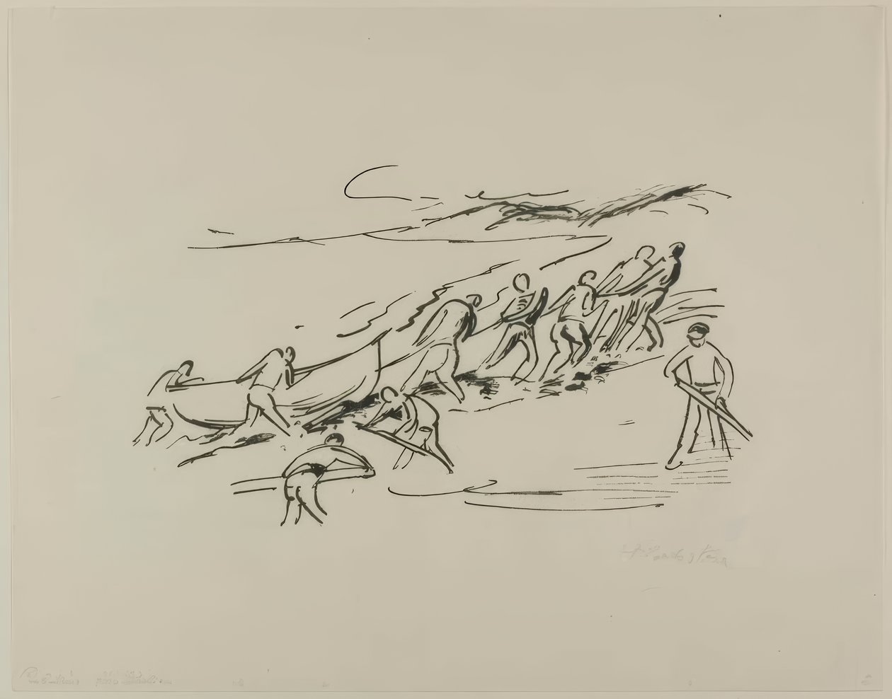 Desembarcando, de Fotos de viajes: Italia-Mar del Sur de Max Pechstein