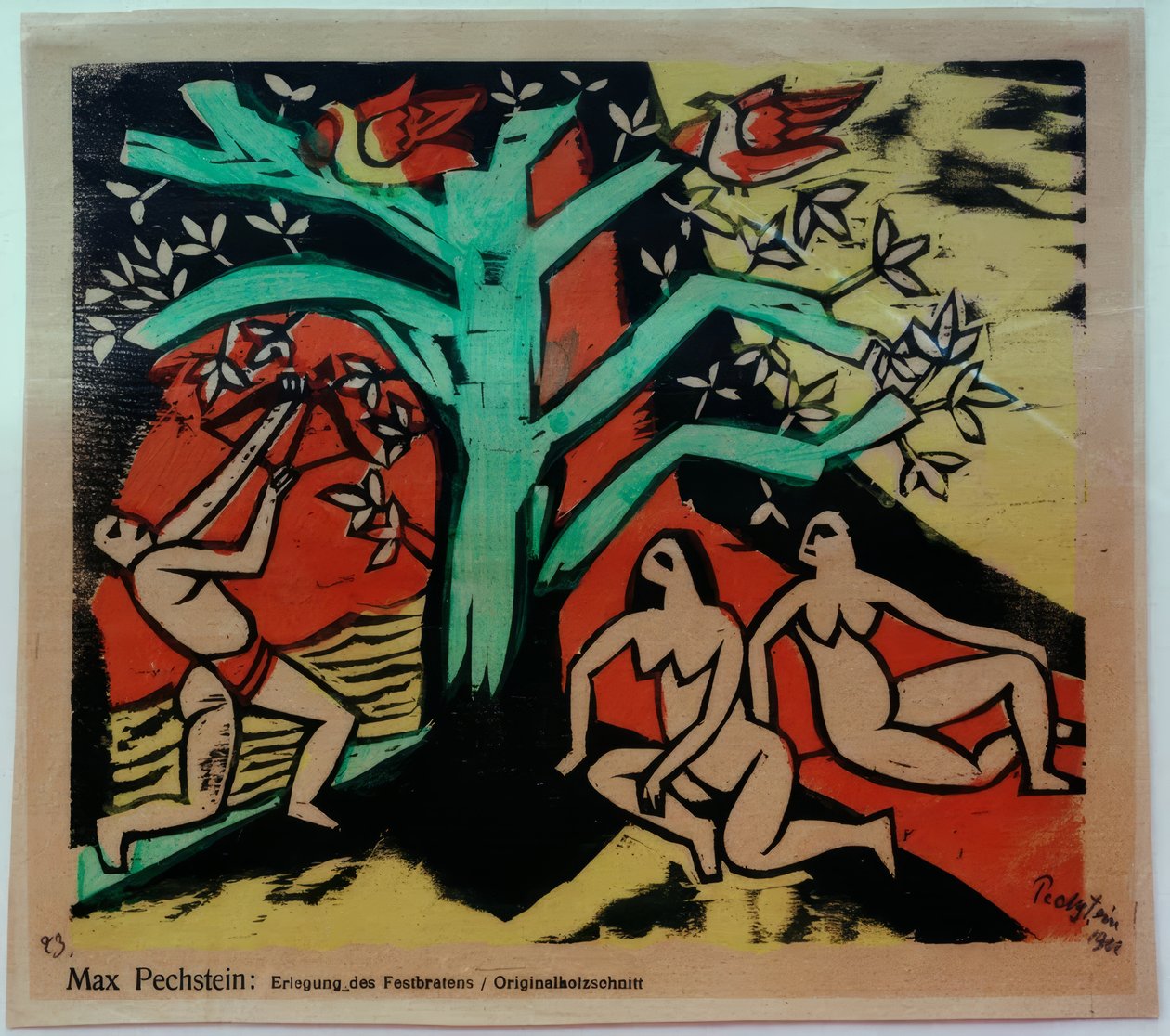 Sacrificio del cerdo asado de Max Pechstein