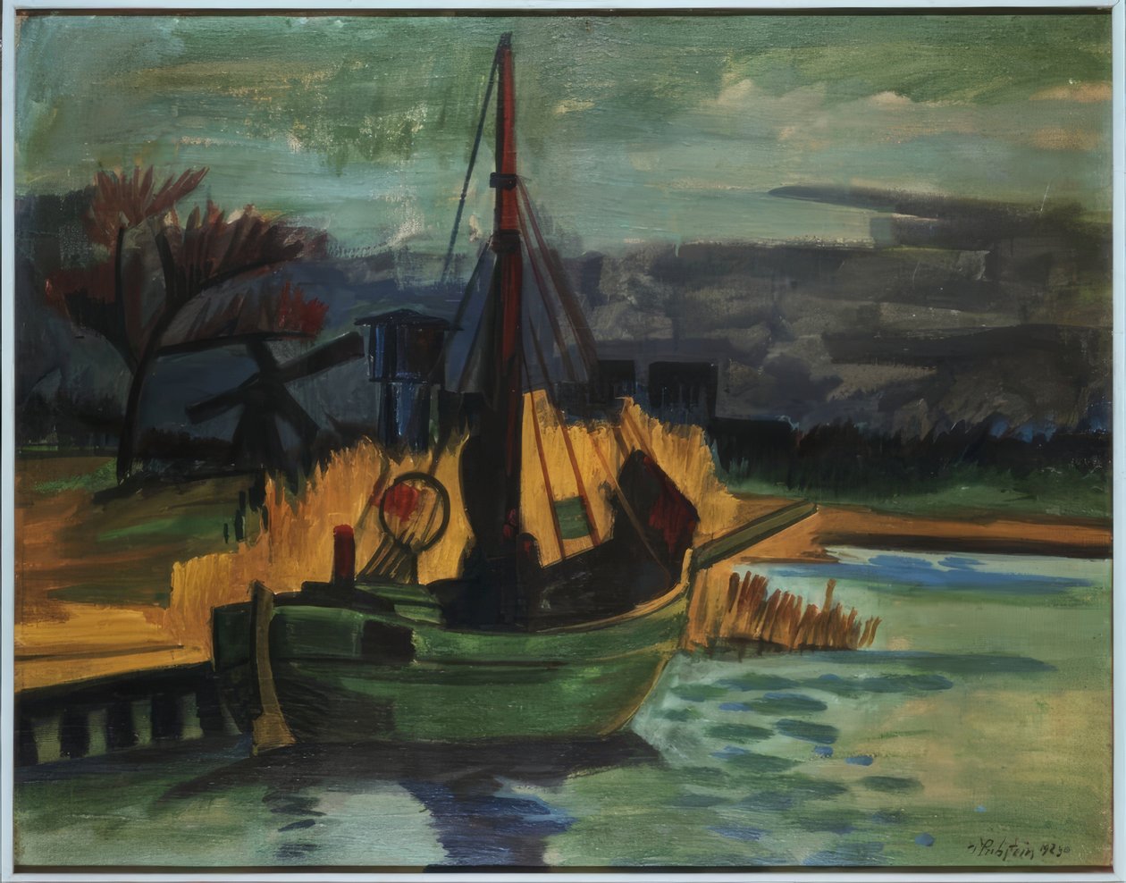 Barcos pesqueros en la orilla/ 1923 de Max Pechstein