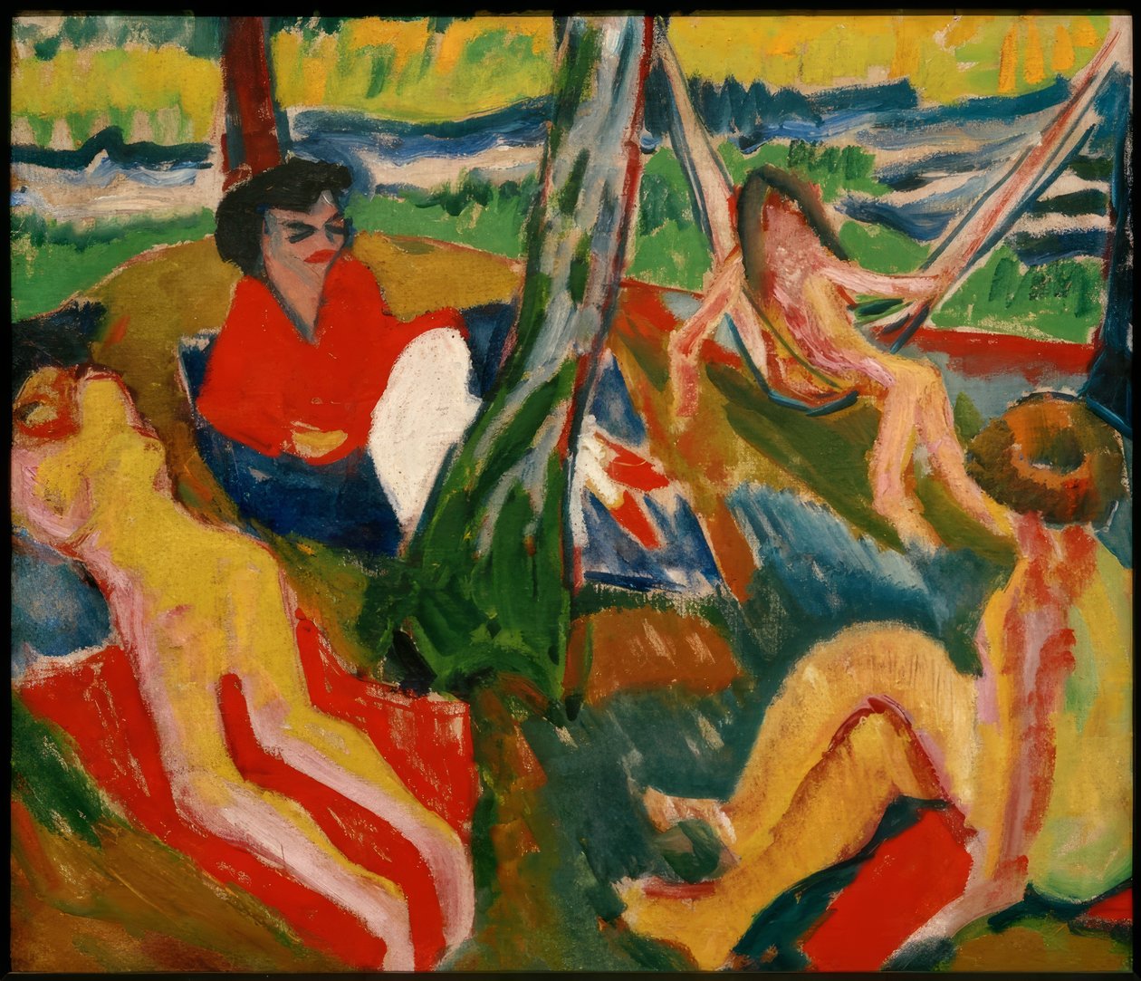 Escena en el bosque de Max Pechstein