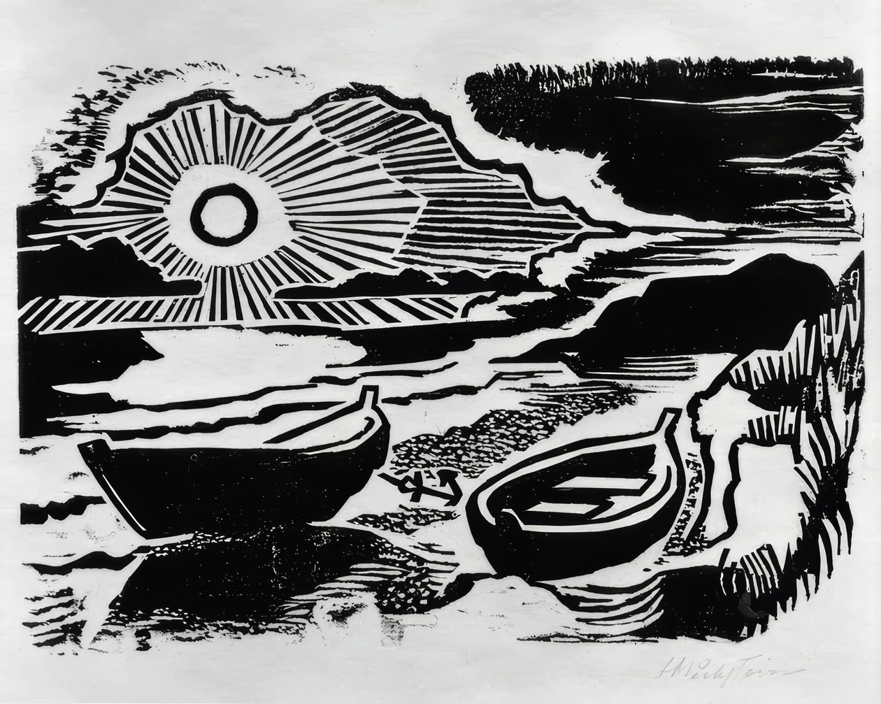 Puesta de sol de Max Pechstein