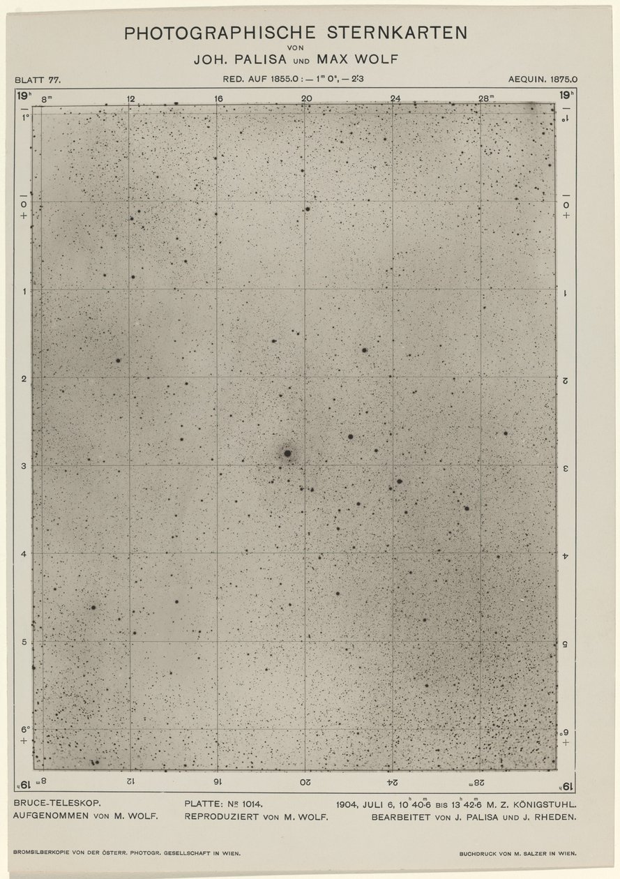 Cartas estelares fotográficas 6 de julio de 1904, 1649. Creadores: Max Wolf, Johann Palisa de Max Wolf, Johann Palisa