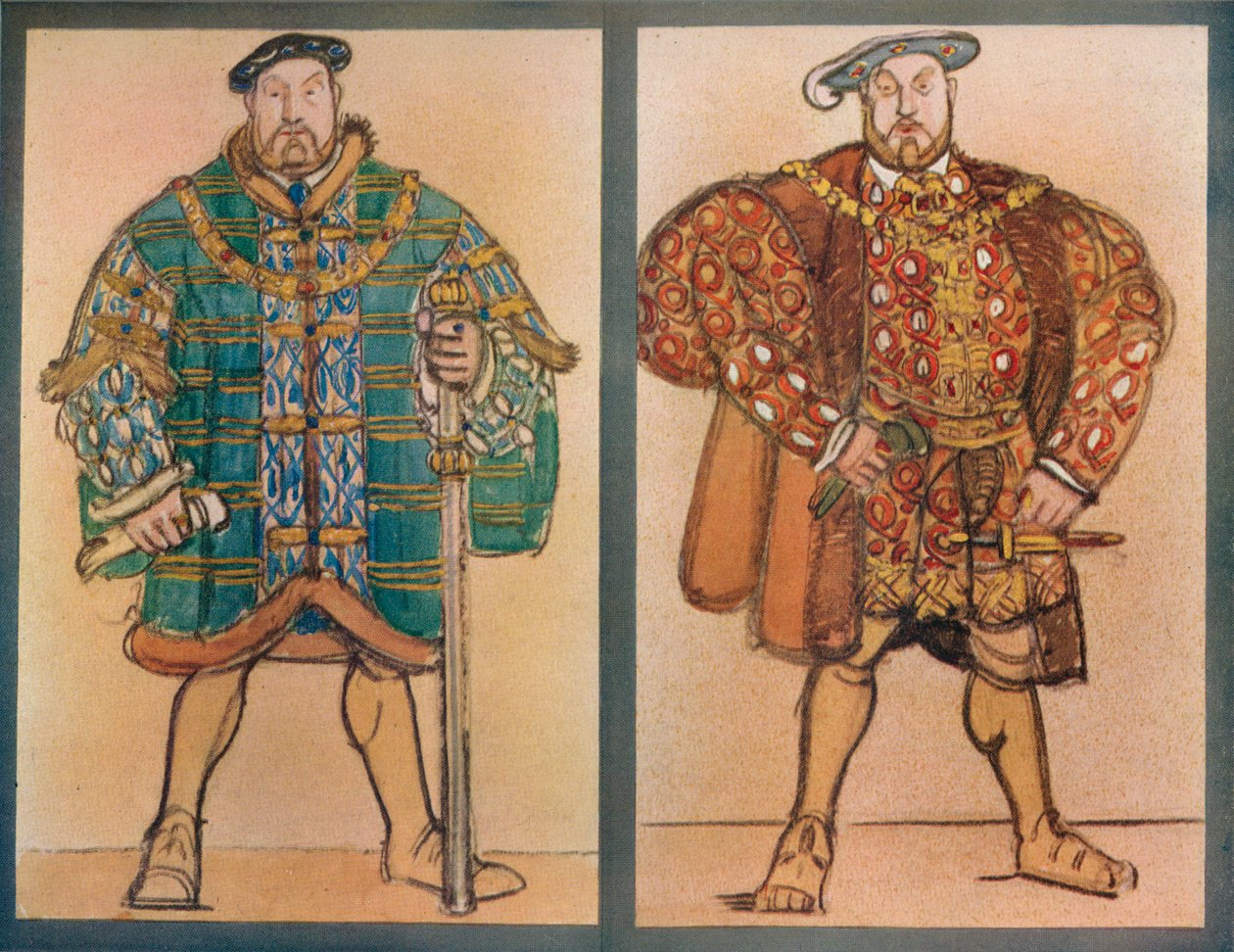 Diseños de vestuario para Enrique VIII Teatro De L