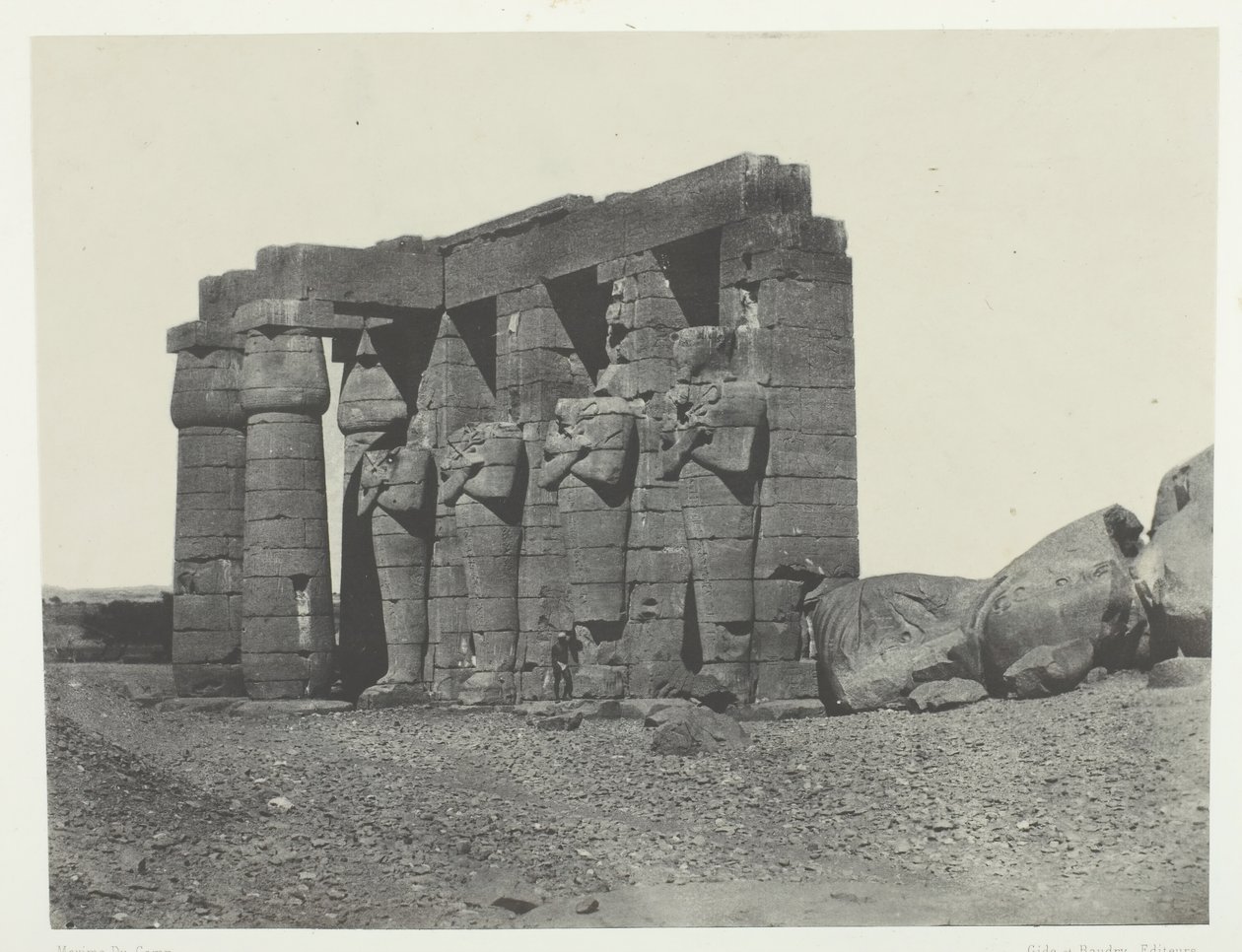 Gournah, peristilo de la tumba de Osymandias Ramesseum Occidental, Tebas, 1849-51 de Maxime Du Camp