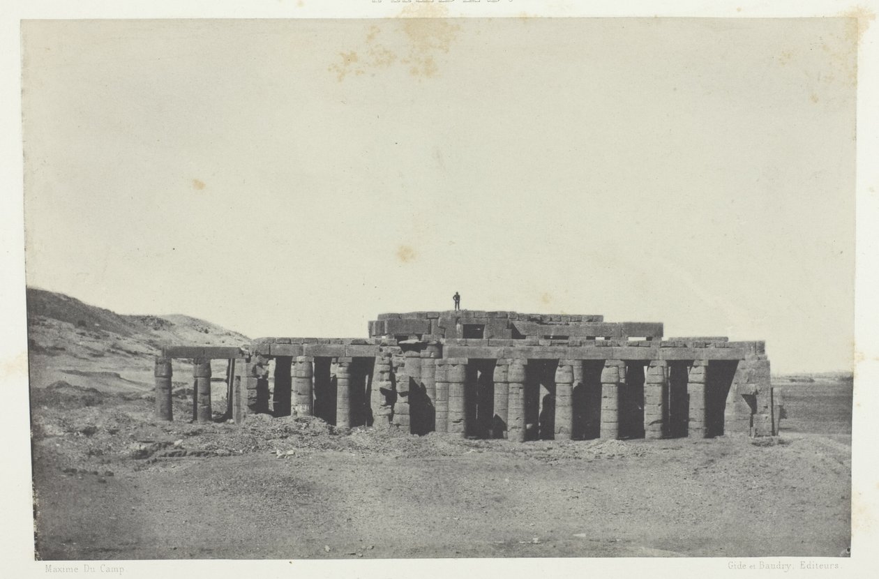 Gournah, Tumba de Osymandias; Tebas, lámina 58 del álbum "Egypte, Nubie, Palestine et Syrie" (1852) de Maxime Du Camp