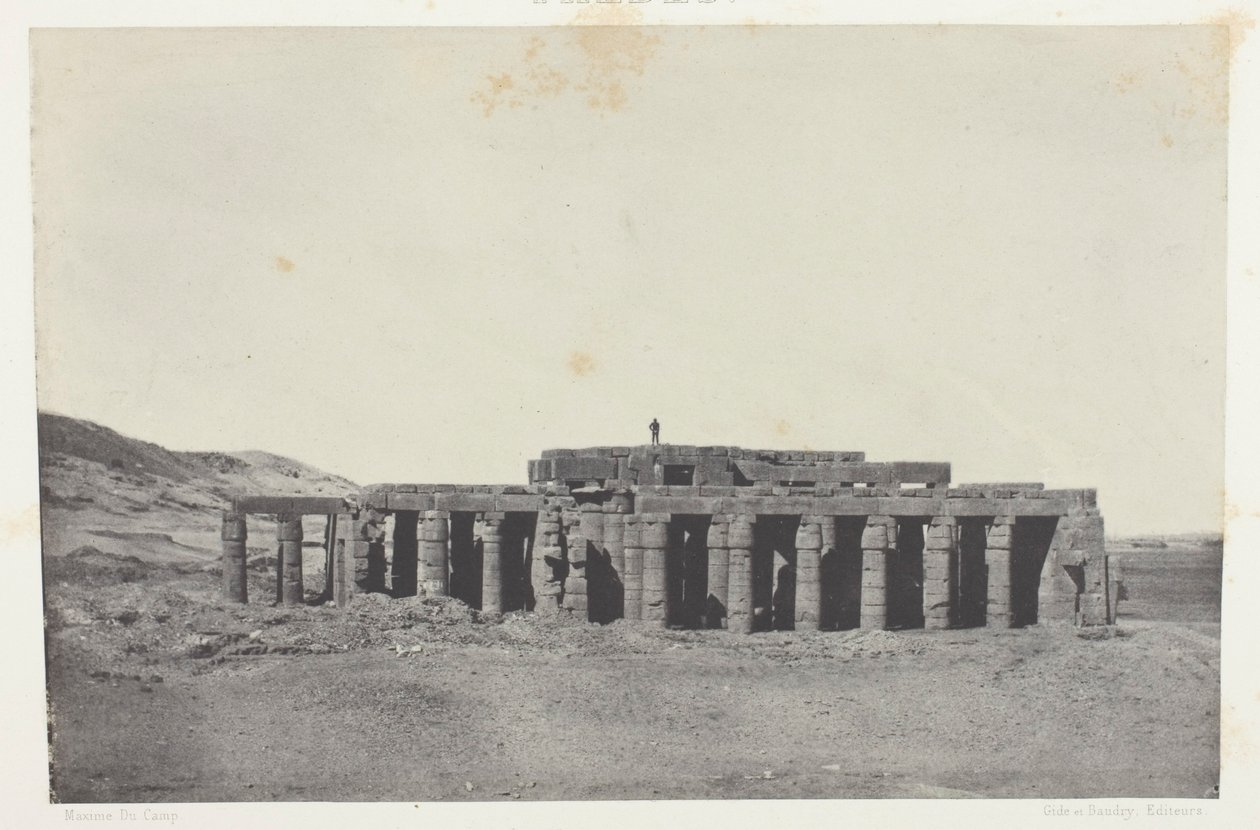 Gournah, Tumba de Osymandias; Tebas, lámina 58 del álbum "Egypte, Nubie, Palestine et Syrie" (1852) de Maxime Du Camp