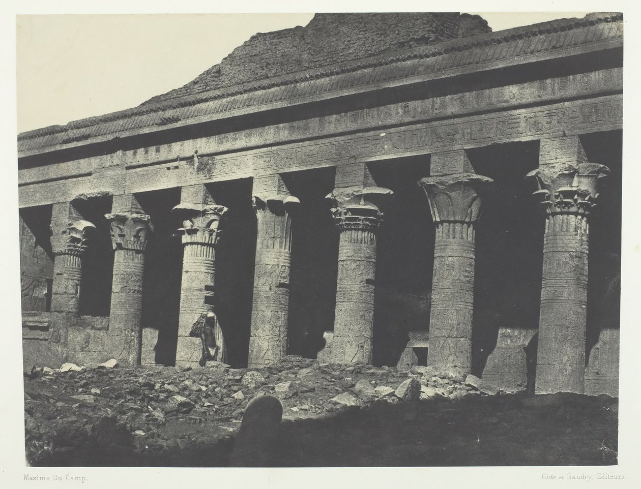 Gran Templo de Isis en Filé, Galería Oriental, Nubia, 1849-1851, impreso en 1852 de Maxime Du Camp