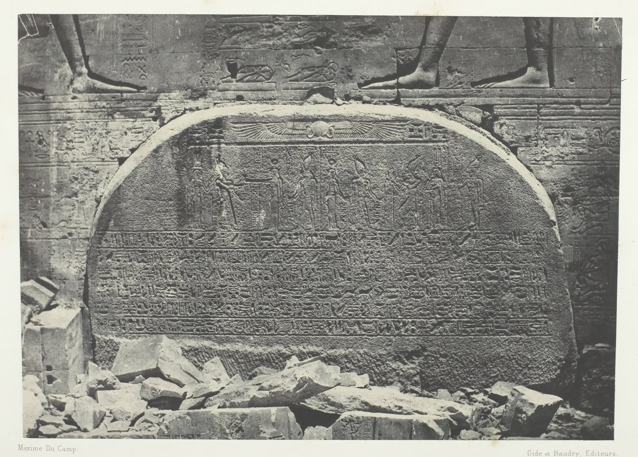Gran Templo de Isis en Filé, Acto de Adoración, Nubia de Maxime Du Camp
