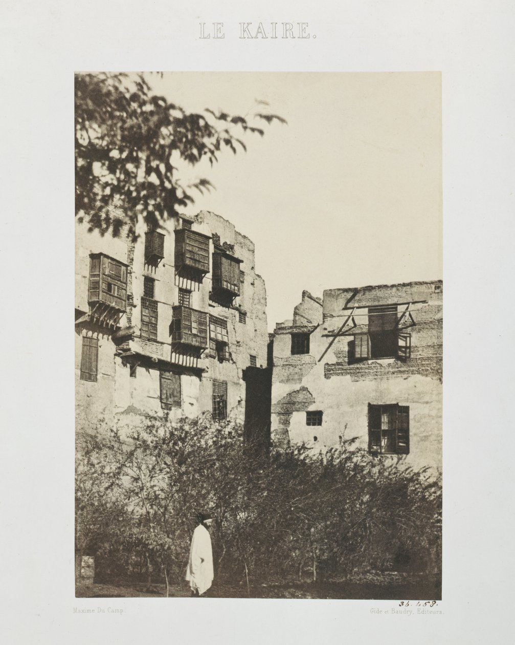 Casa y jardín en el Barrio Francés, Egipto, 1850 de Maxime Du Camp