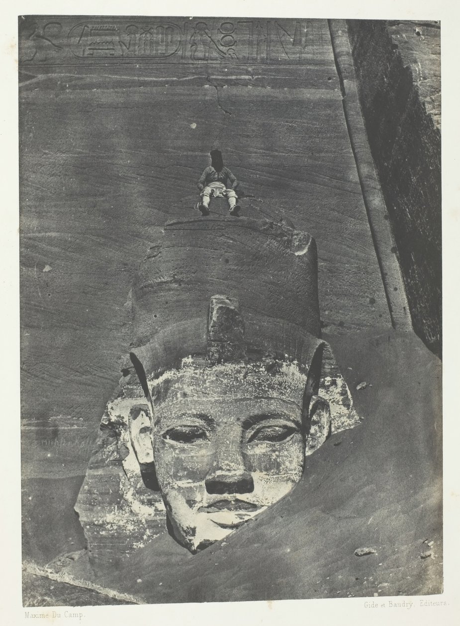 Ibsamboul, Coloso Occidental del Speos de Phrè, Nubia, 184951, impreso 1852 de Maxime Du Camp