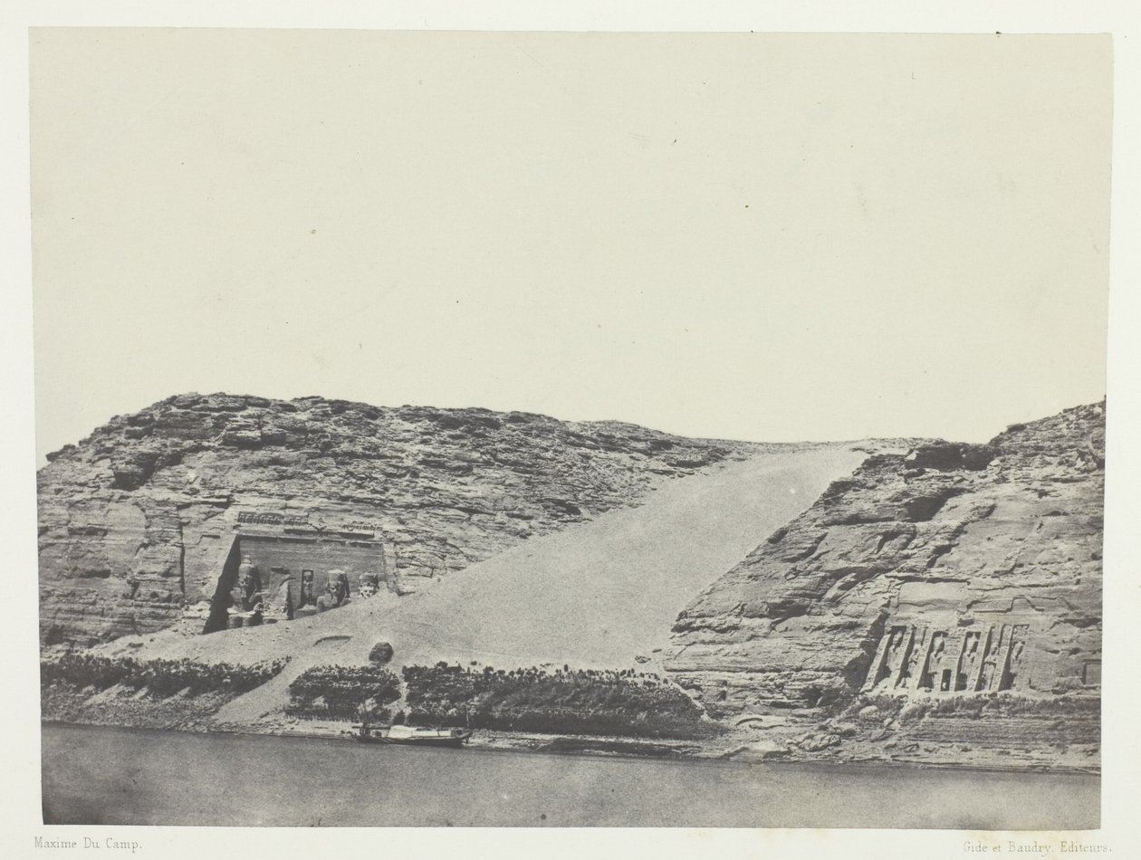 Ibsamboul, Les Deux Spéos; Nubie, lámina 101 del álbum "Egypte, Nubie, Palestine et Syrie" (1852) de Maxime Du Camp