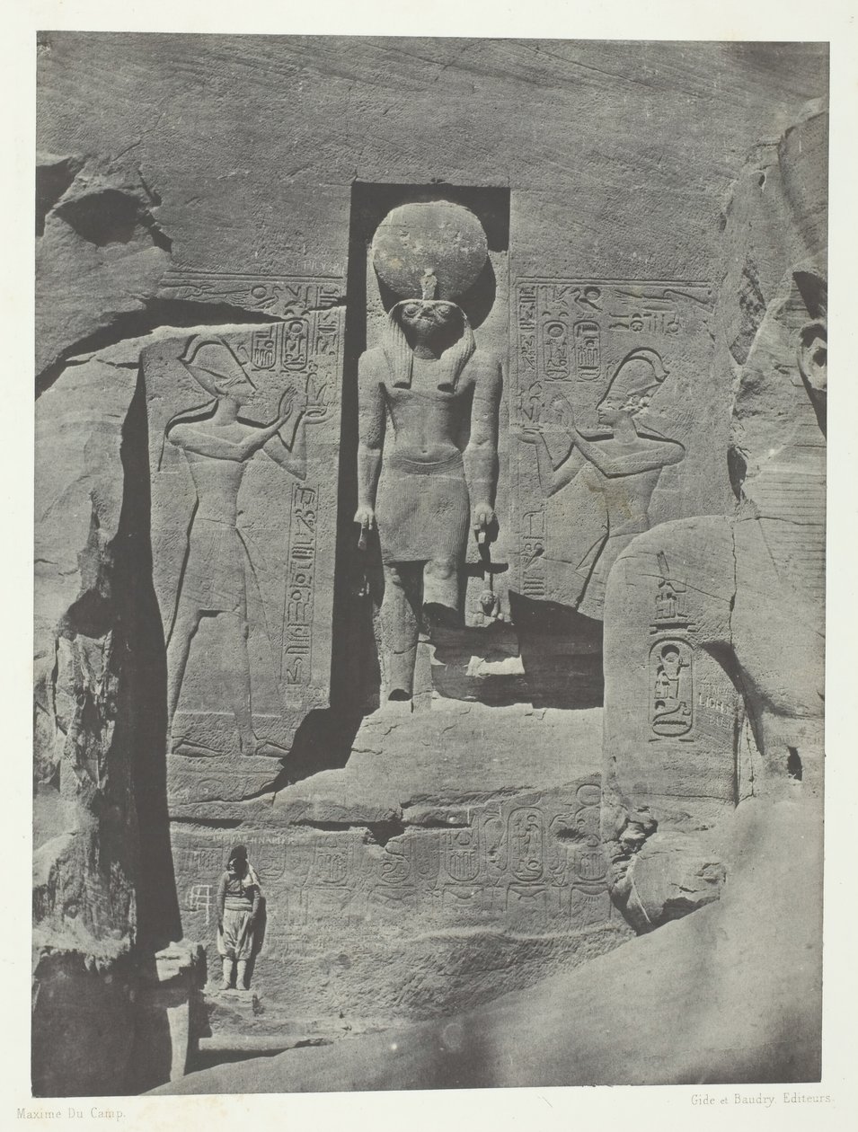Ibsamboul, Esculturas de la Entrada del Spéos de Phrè, Nubia, 1849-51, impreso 1852 de Maxime Du Camp
