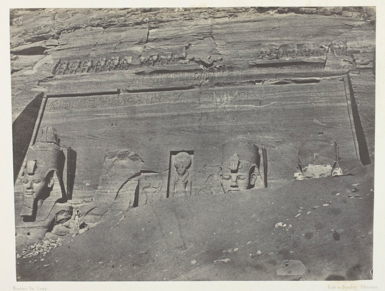 Ibsamboul, Vue Générale Du Grand Spéos De Phrè; Nubie, lámina 102 del álbum "Egypte, Nubie, Palestine et Syrie" (1852) de Maxime Du Camp