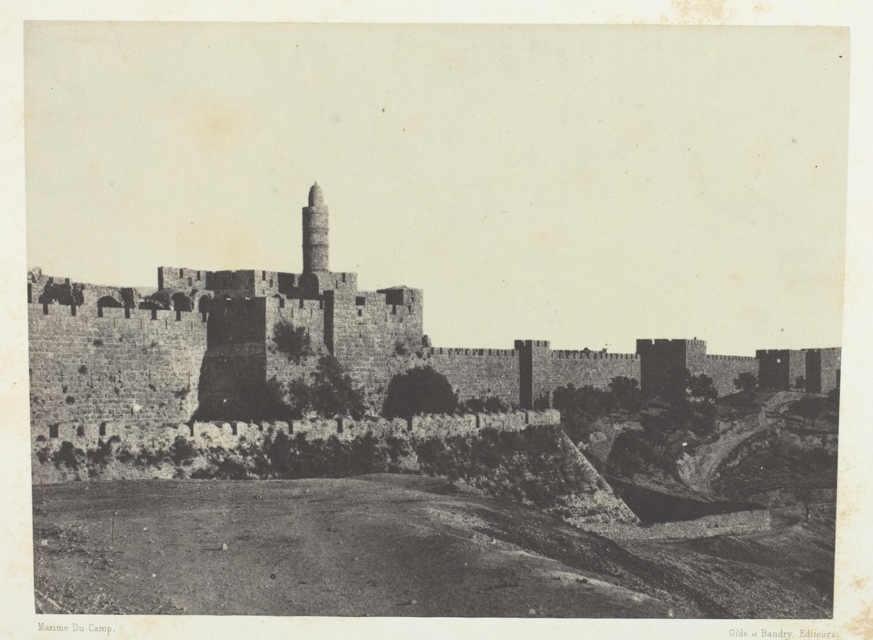 Jerusalén, Murallas Occidentales; Palestina de Maxime Du Camp