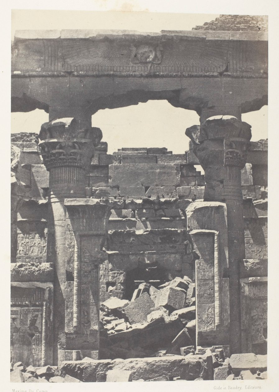 Kalabscheh, Puerta del Pronaos; Nubia de Maxime Du Camp