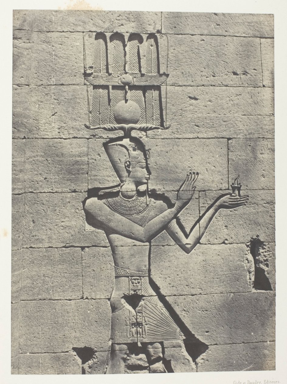 Kalabscheh, Sculptures De La Façade Postérieure Du Temple; Nubie, lámina 91 del álbum "Egypte, Nubie, Palestine et Syrie" (1852). de Maxime Du Camp