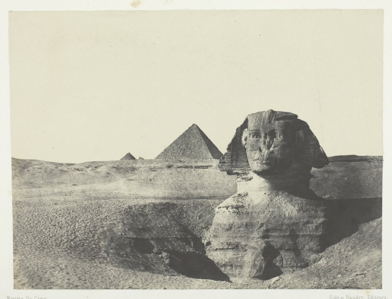La Esfinge vista de frente, Egipto Medio, 1849-51, impreso 1852 de Maxime Du Camp
