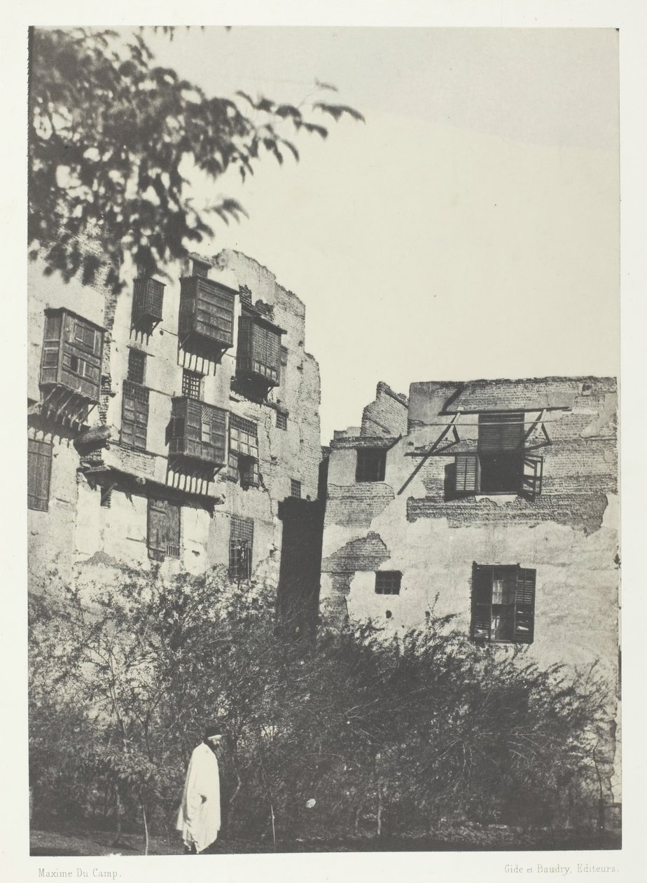Casa y jardín en el barrio Frank, El Cairo de Maxime Du Camp