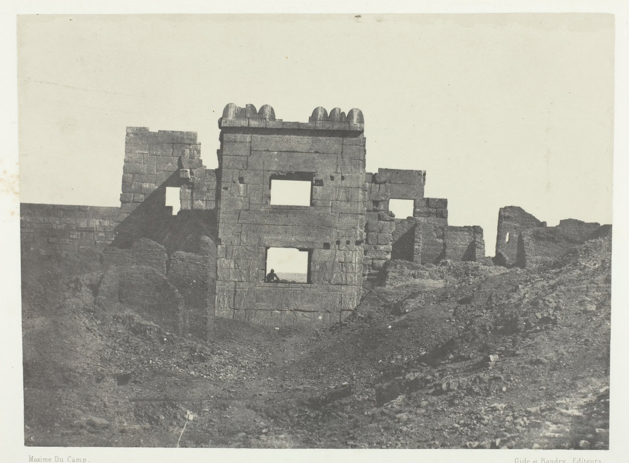 Médinet-Habou, Fachada Oriental del Gineceo de Ramsés-Méiamoun, Tebas de Maxime Du Camp
