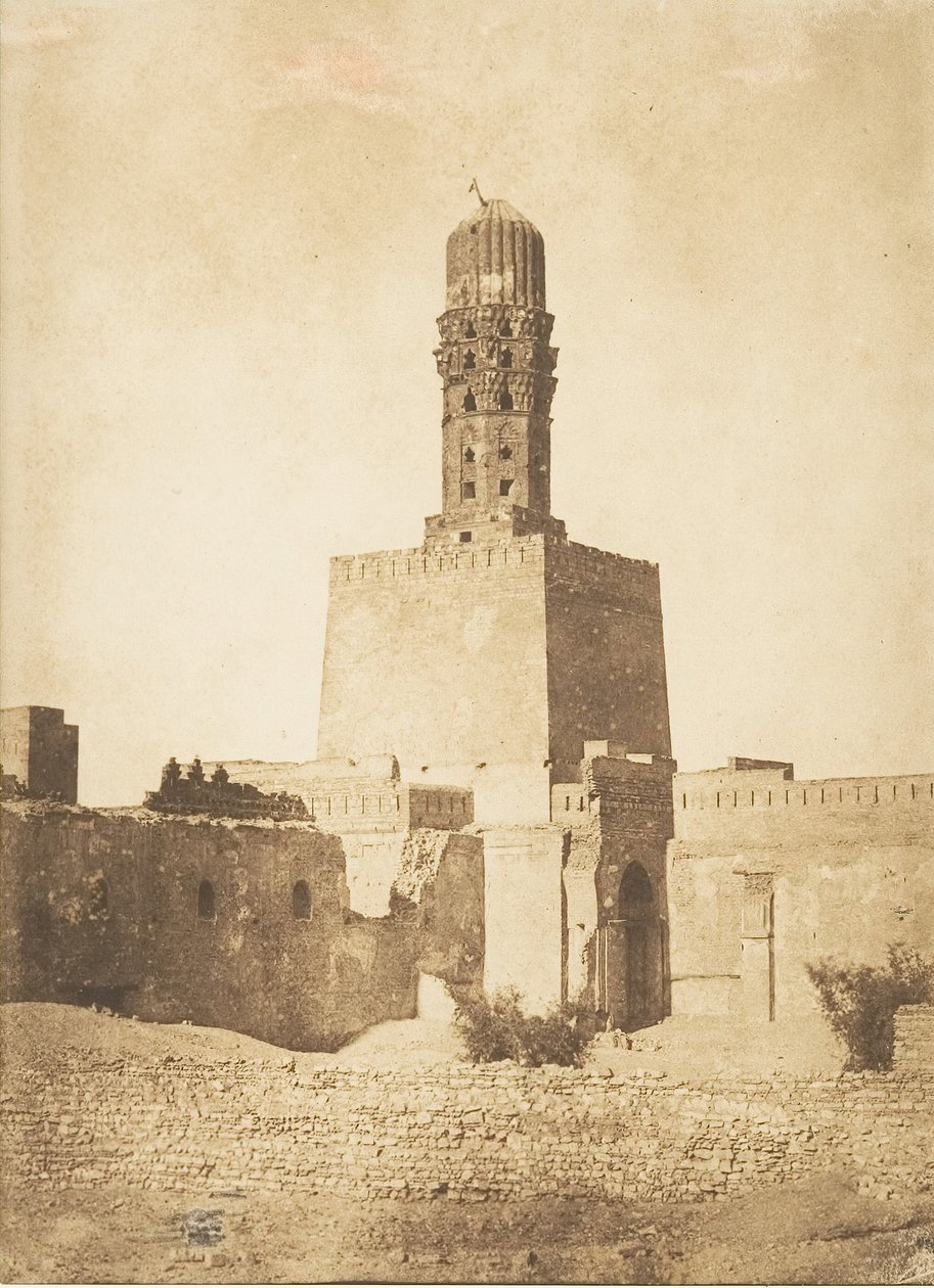 Minarete oriental de la Mezquita del Califa Hakem, en El Cairo de Maxime Du Camp