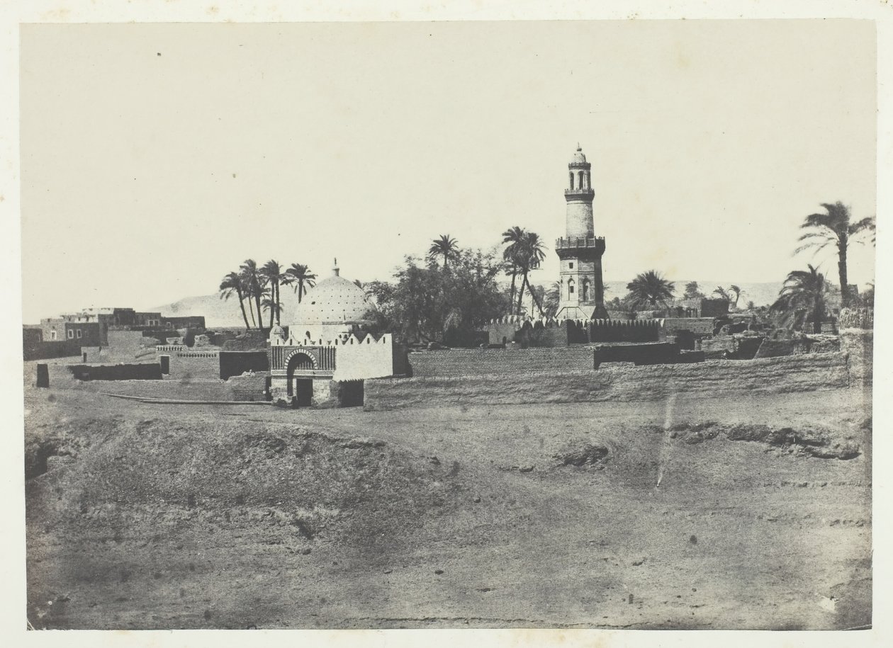 Mezquita de El-Arif y Tumba de Mourad-Bey, Alto Egipto, 1849-51, impreso en 1852 de Maxime Du Camp